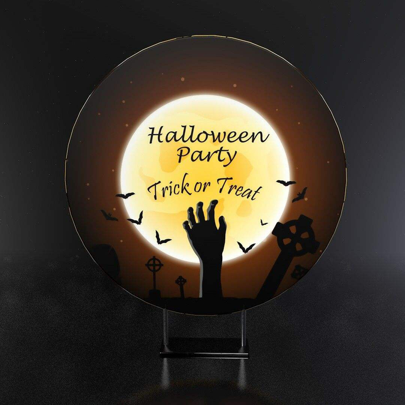New design Portable Fabric Aluminum Circle Frame Round Display Event Background For Halloween Theme Round Backdrop