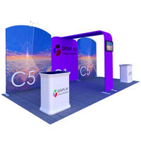 Portable tension fabric aluminum frame photography 10 x 20 exhibition trade show backdrop booth