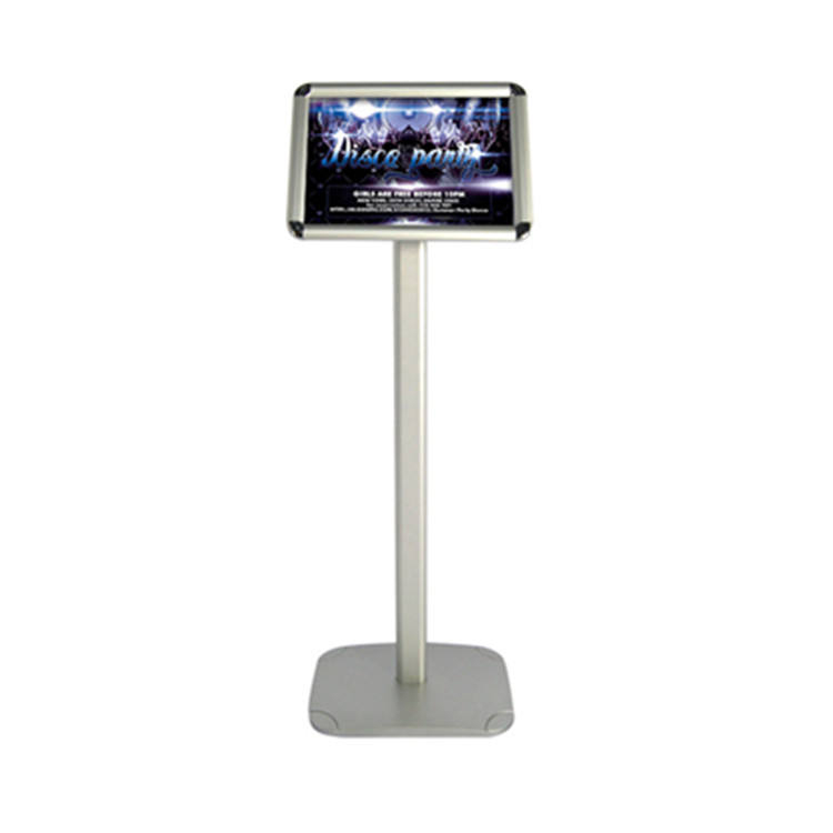 A3, A4 aluminium round corner floor standing snap frame menu holder