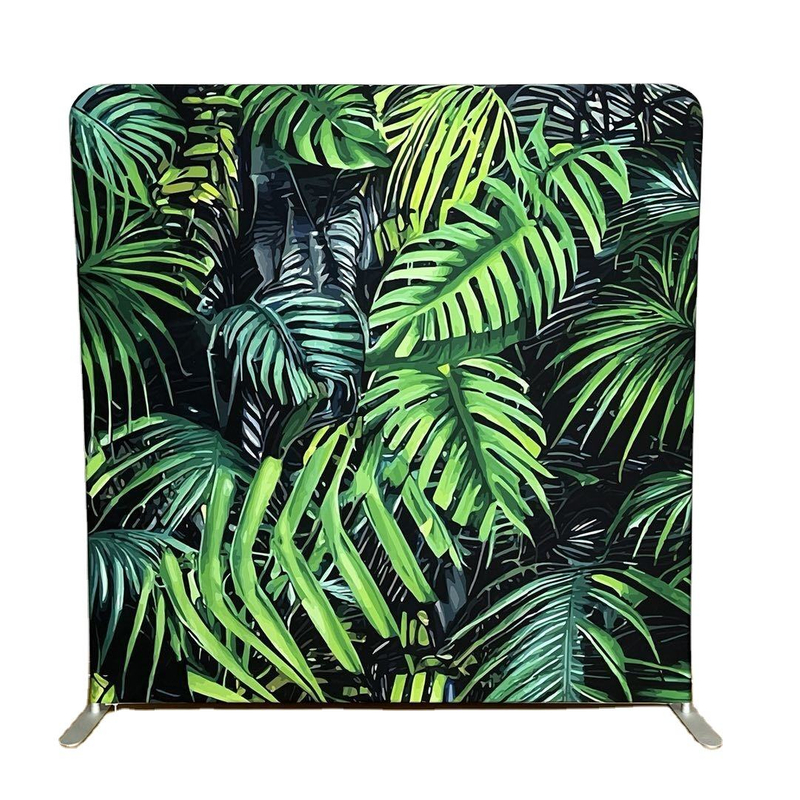 8 ft collapsible frame custom logo printing photo booth stand display Boho printing backdrop banner wall