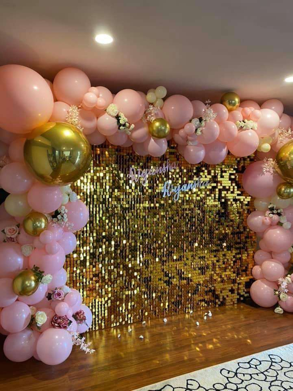 Wedding birthday party decoration transparent sequin shimmer wall panel