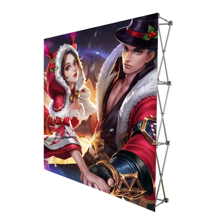 3x3 Pop Up Display Stand 10 ft Straight Aluminum Stand Display Banner Trade Show Backdrop Wall
