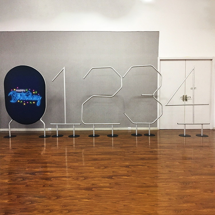 6ft Aluminum Frame Fancy Custom Printing Tension Fabric Cover Wedding Stand Round Backdrop
