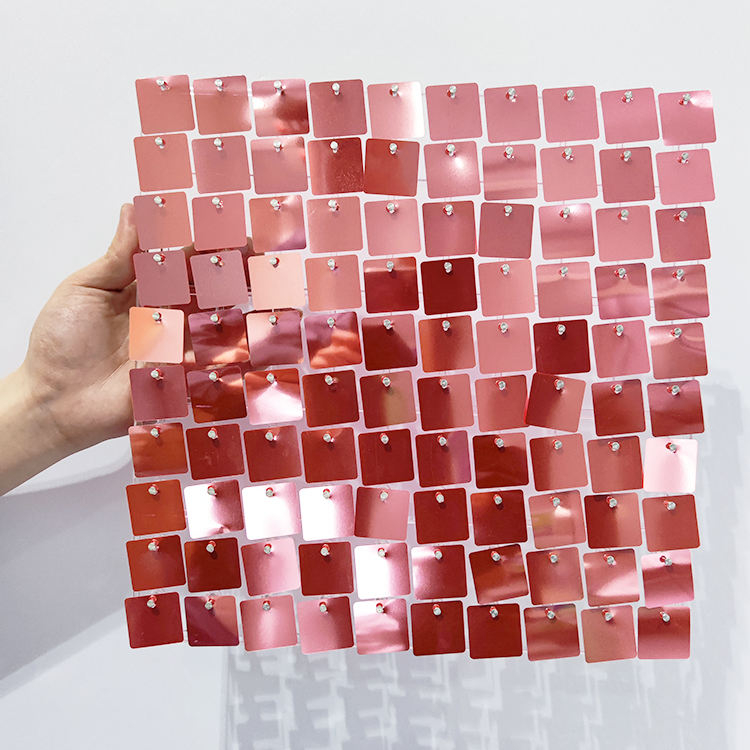 Party backdrop wind activate sparkly square sequin wall panel backdrops