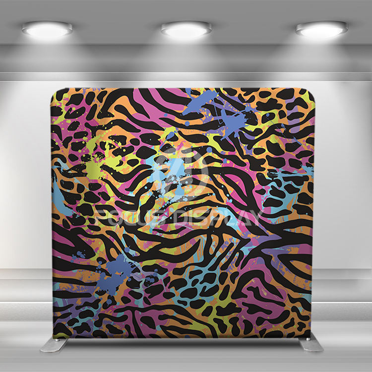 8 ft Custom printing neon and futuristic backdrop pillow cover display photo booth stand