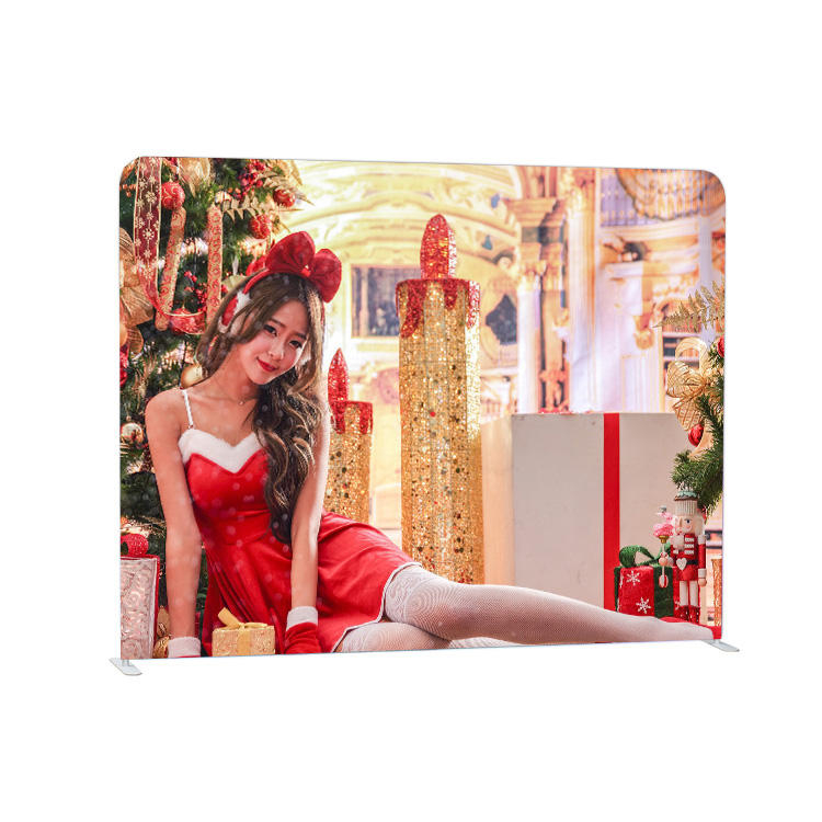 8ft or 10ft customized portable straight tension fabric pillow case christmas photo backdrop