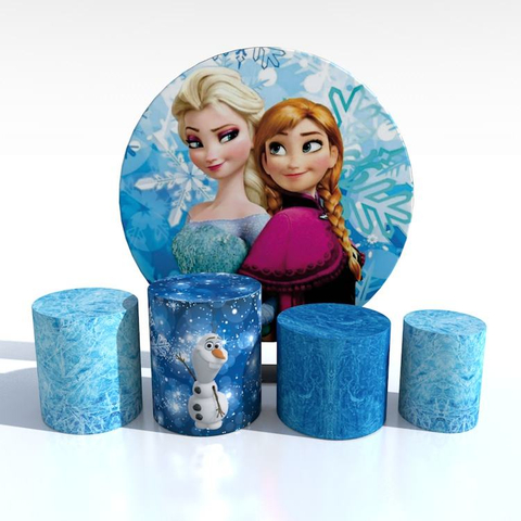 Hot seller wedding decoration 32mm aluminum 7ft round birthday party carton frozen theme backdrop stand