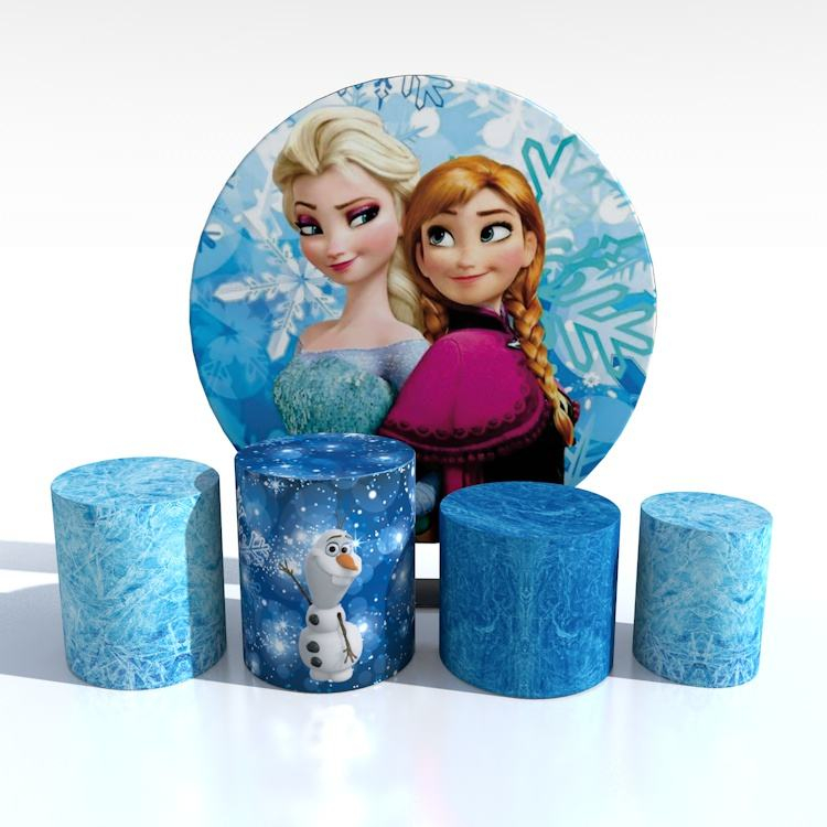 Hot seller wedding decoration 32mm aluminum 7ft round birthday party carton frozen theme backdrop stand