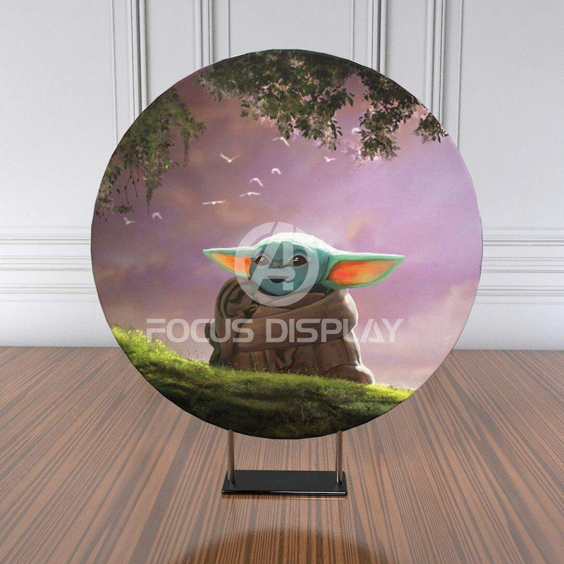 6.6 ft Tik Tok event party circle backdrop custom repeating logo round photo banner