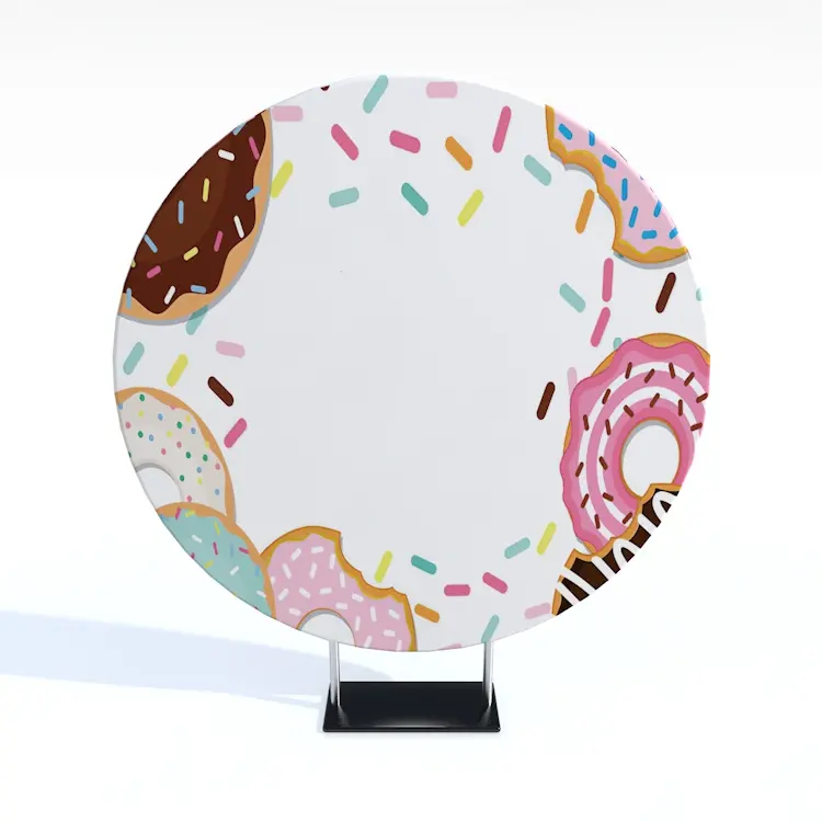 Easy Carry Install Reasonable Price Fashion Flower Fabric Cake Round Wedding Backdrop Stand For Event