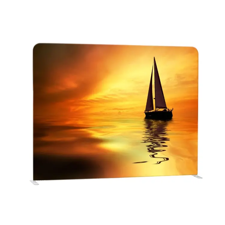 Design straight exhibition solid color photo background for wedding or birthday curved tension fabric advertising backdrops