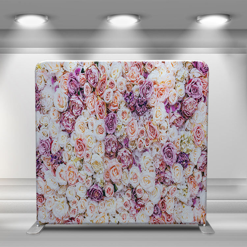 Customized full color portable straight tension fabric cover pillow case backdrop for wedding