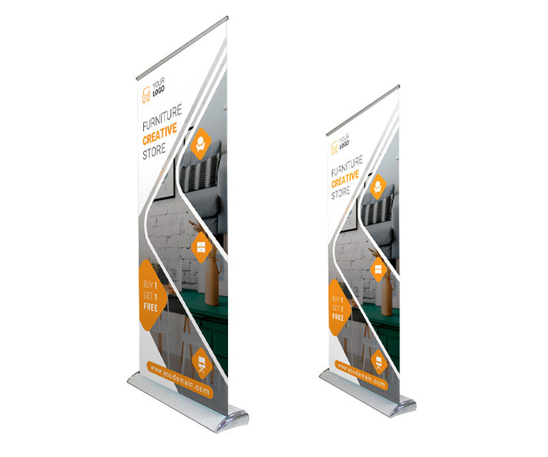 Retractable banner stand, roll up stand banner, aluminium roll stand banner