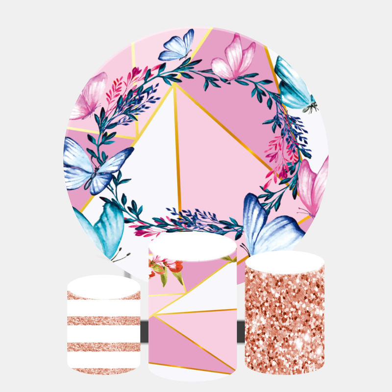 Customized Birthday Party Event Background Round Backdrop Stands Halloween Party Decoration