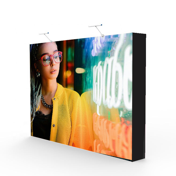 Portable table exhibition tension fabric pop up display stand banner