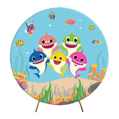 New design circle fabric cover birthday new born parties custom printing round party backdrop stand
