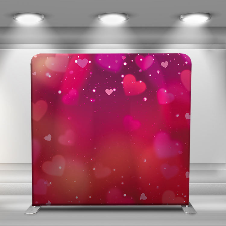 Portable aluminum tube stand custom double side tension fabric party wedding wall pillow case cover photo booth backdrop