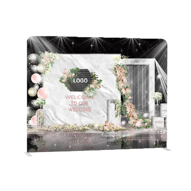 High quality and portable tension fabric wedding fiber backdrop panel