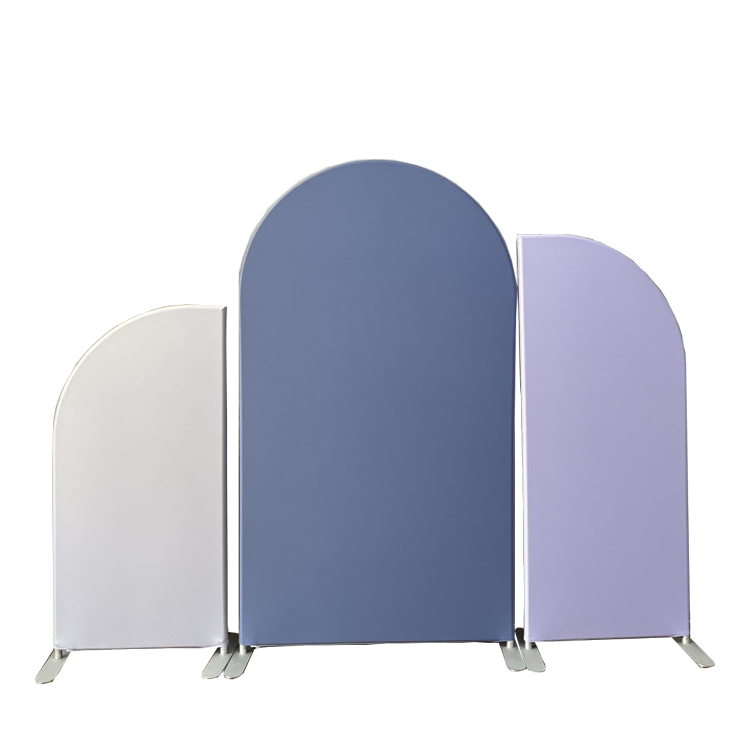 New design solid color cover tension fabric wedding backdrop decoration arch stand