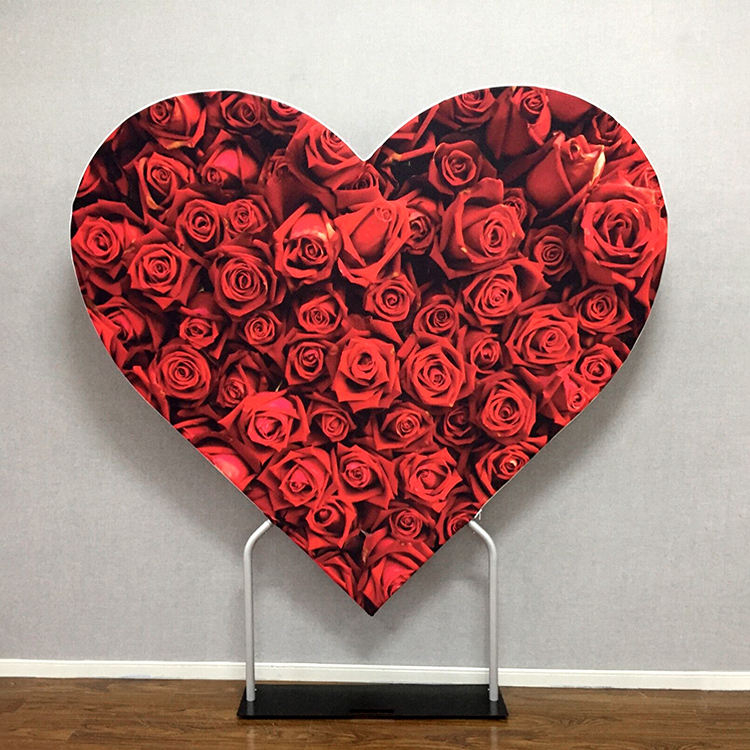 Portable custom shape birthday party tension fabric wedding decoration photo booth display stand backdrop