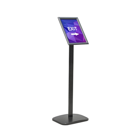 A3, A4 aluminium round corner floor standing snap frame menu holder