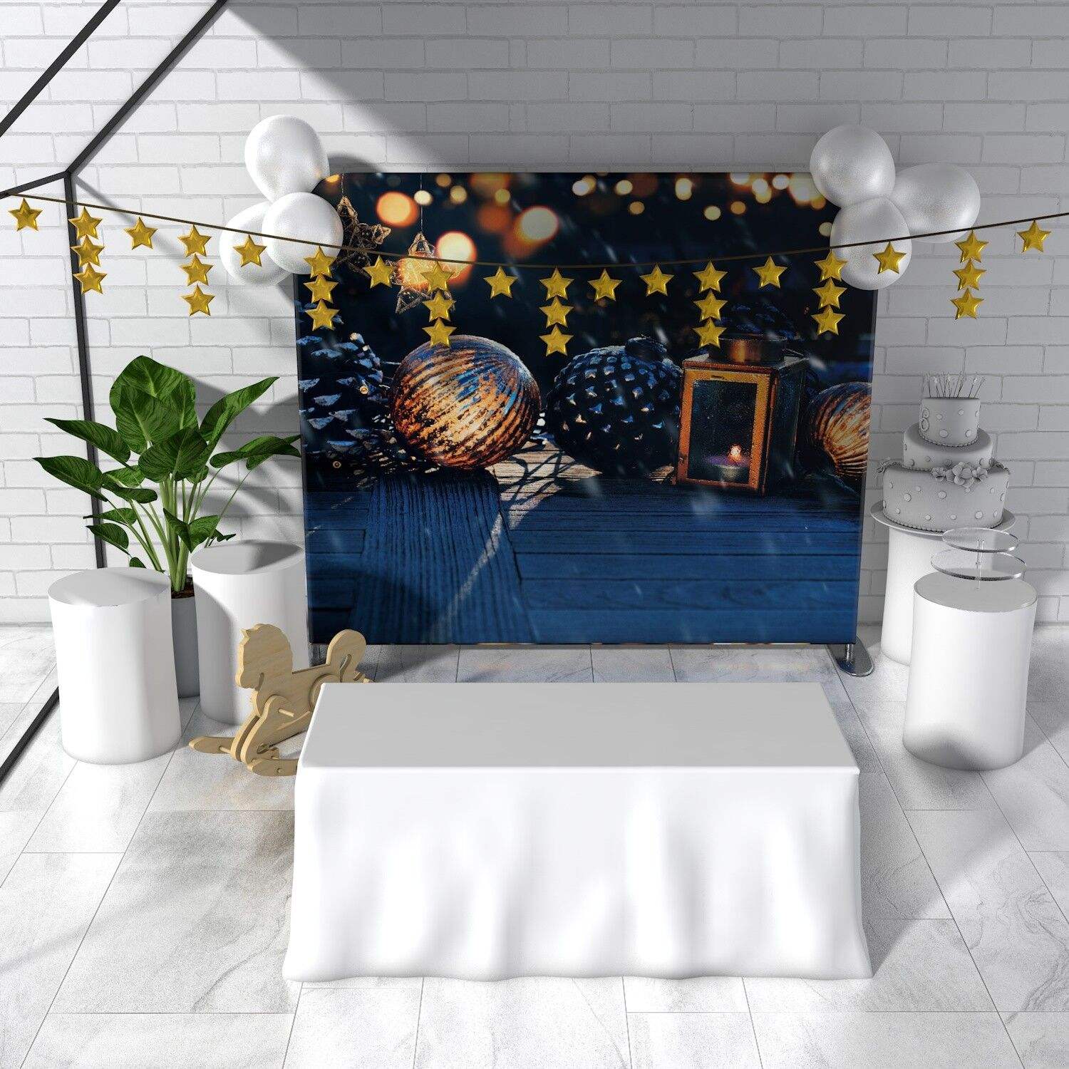 Collapsible Aluminum Frame Stand Pillow Case tension fabric party decoration 360 PhotoBooth backdrop