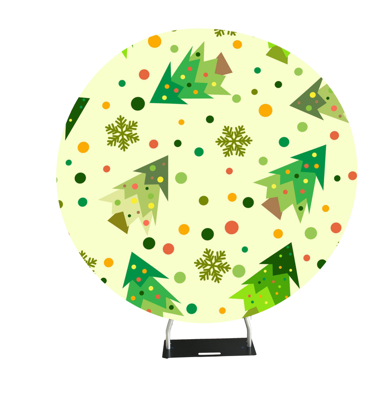 New design stretch fabric aluminium circular frame stand round display backdrop wall