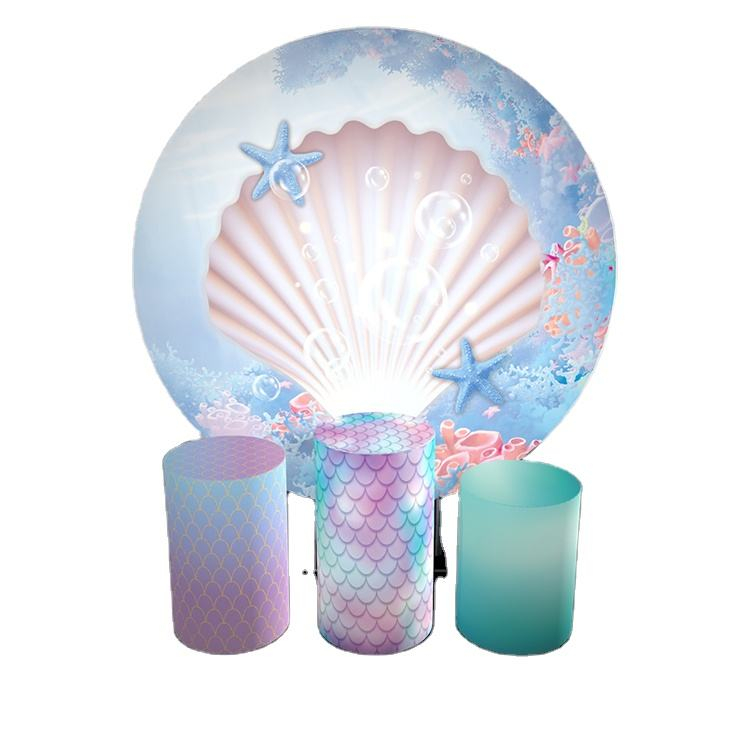 Easy carry install reasonable price round wedding backdrop stand for event