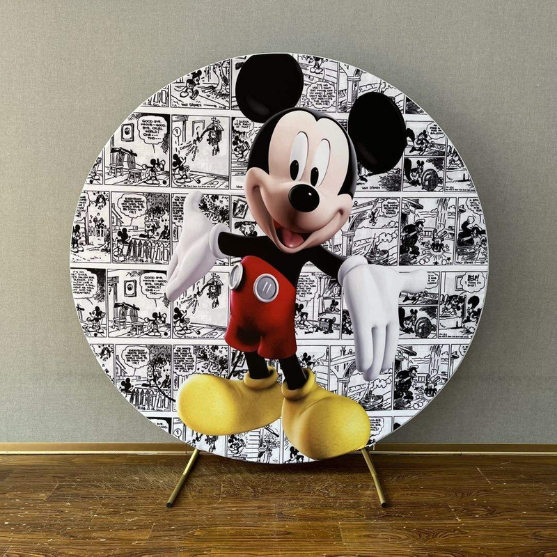 6.6 ft Popular cartoon character fancy printing cover birthday party round backdrop wall
