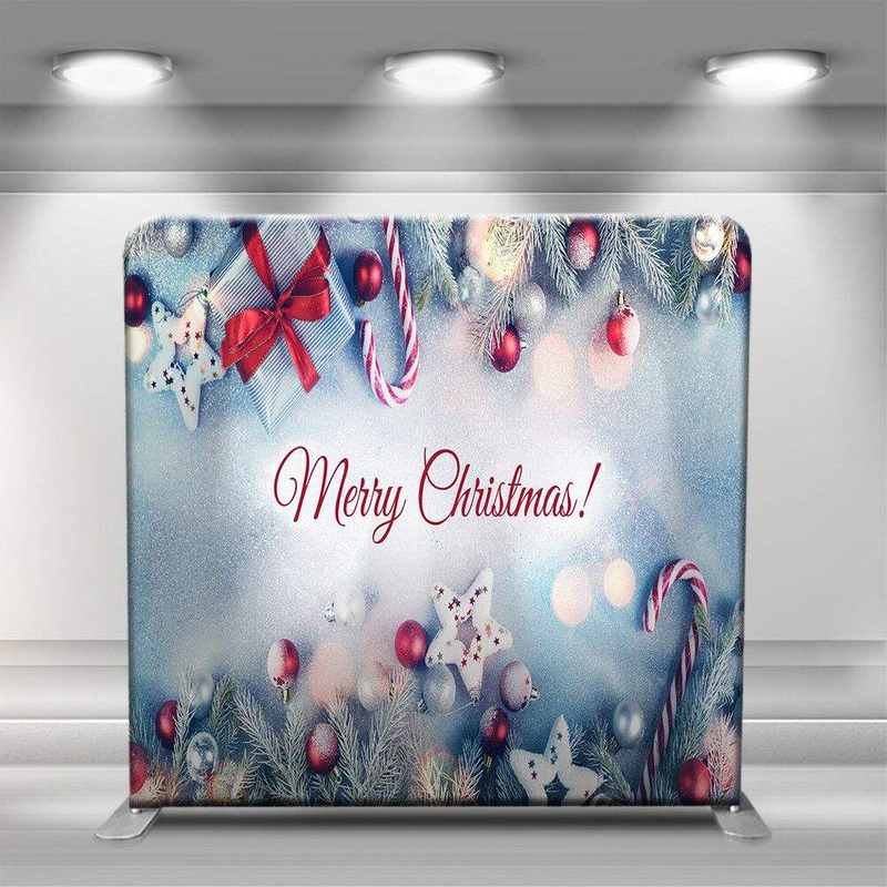 7.6*7.6ft Collapsible frame celebrate Christmas decoration background double sided pillowcase for photography backdrop stand