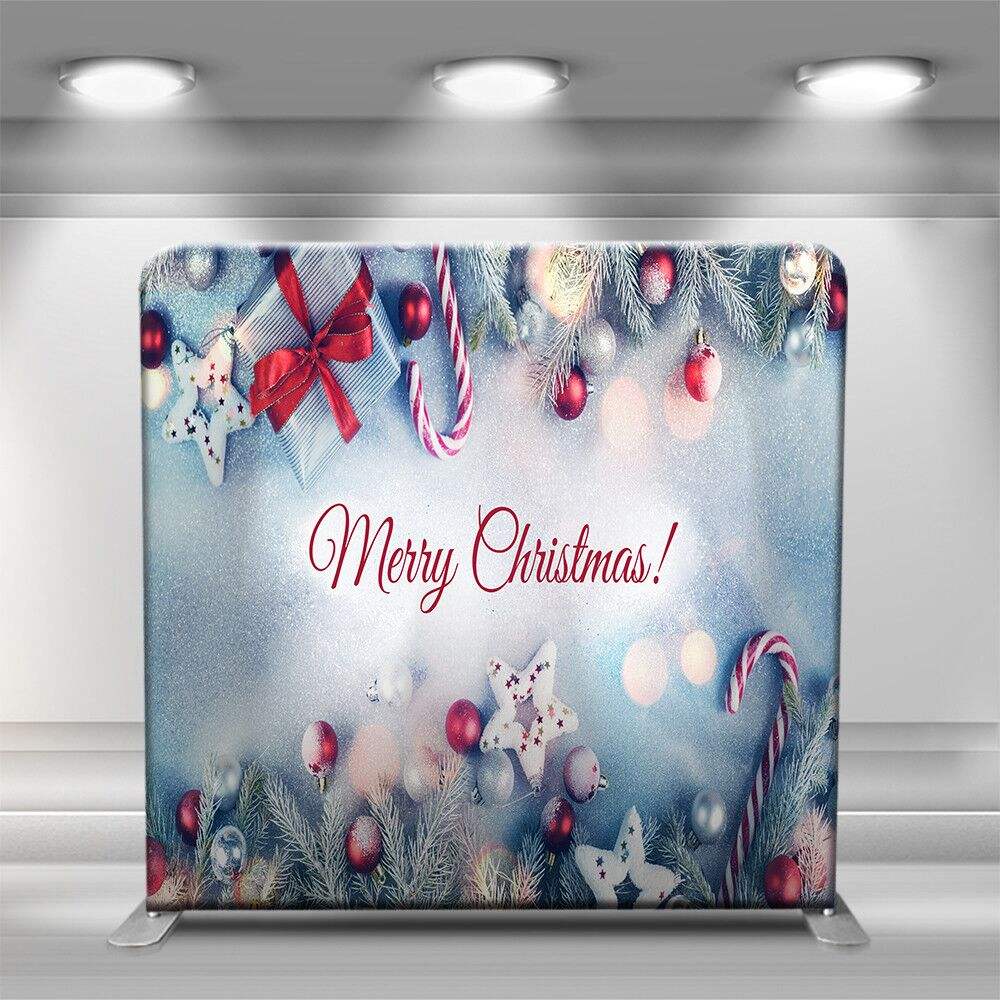 7.6*7.6ft Collapsible frame celebrate Christmas decoration background double sided pillowcase for photography backdrop stand