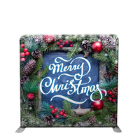 7.6*7.6ft Collapsible frame celebrate Christmas decoration background double sided pillowcase for photography backdrop stand