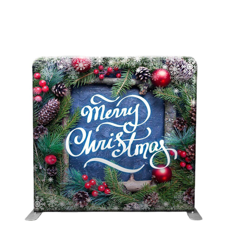 7.6*7.6ft Collapsible frame celebrate Christmas decoration background double sided pillowcase for photography backdrop stand
