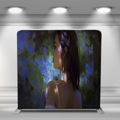 Customized printing tension fabric backdrop wall photo booth stand