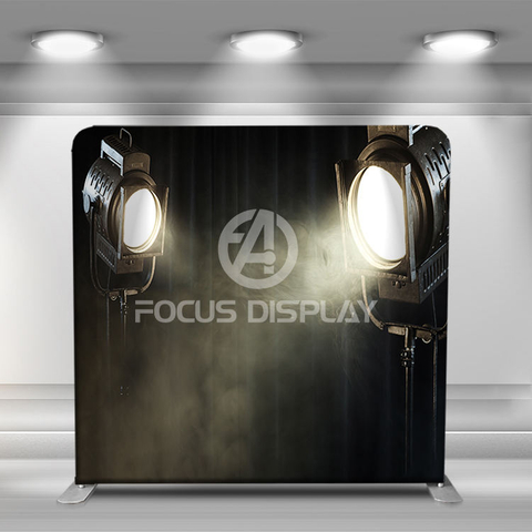 7.6ft straight portable aluminum tube stand full color printing tension fabric pillow case cover photo booth backdrop