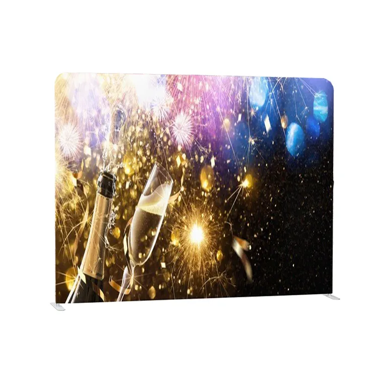 Design straight exhibition solid color photo background for wedding or birthday curved tension fabric advertising backdrops