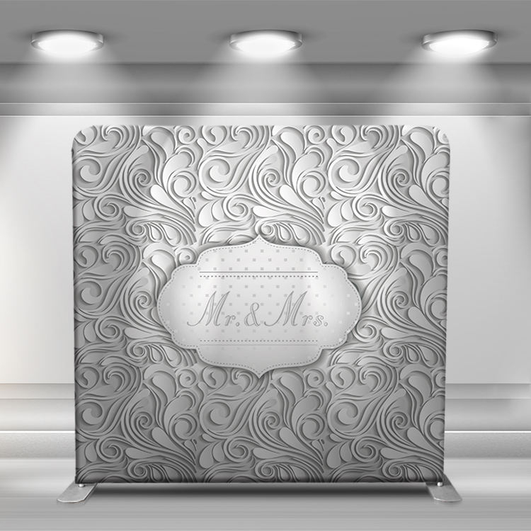 New design custom 8ft straight aluminum tube stand tension fabric pillow case cover backdrop wall photo booth backdrop