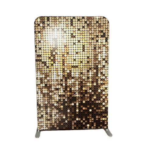 Polygon design sense of double-sided display equipment half arch frame square heart row background wall for wedding