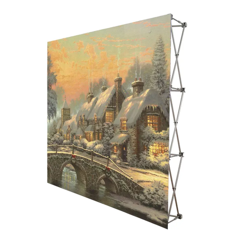 Pop Up Display Stand 10 ft Straight Aluminum Stand Display Trade Banner Show Backdrop Wall