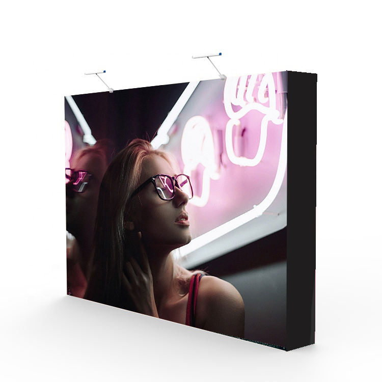 Portable table exhibition tension fabric pop up display stand banner