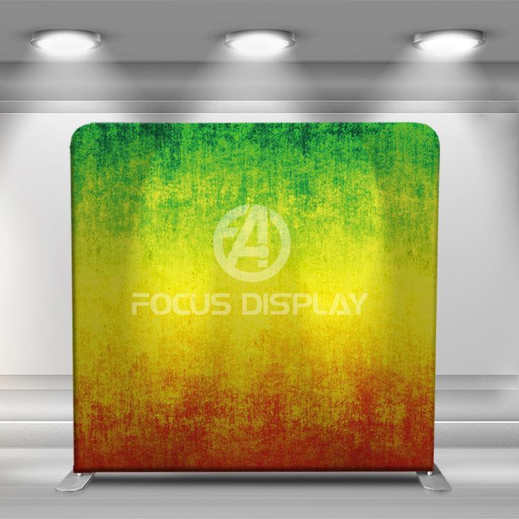 8ft durable straight aluminum stand custom full color pillow case cover tension fabric photo booth backdrop