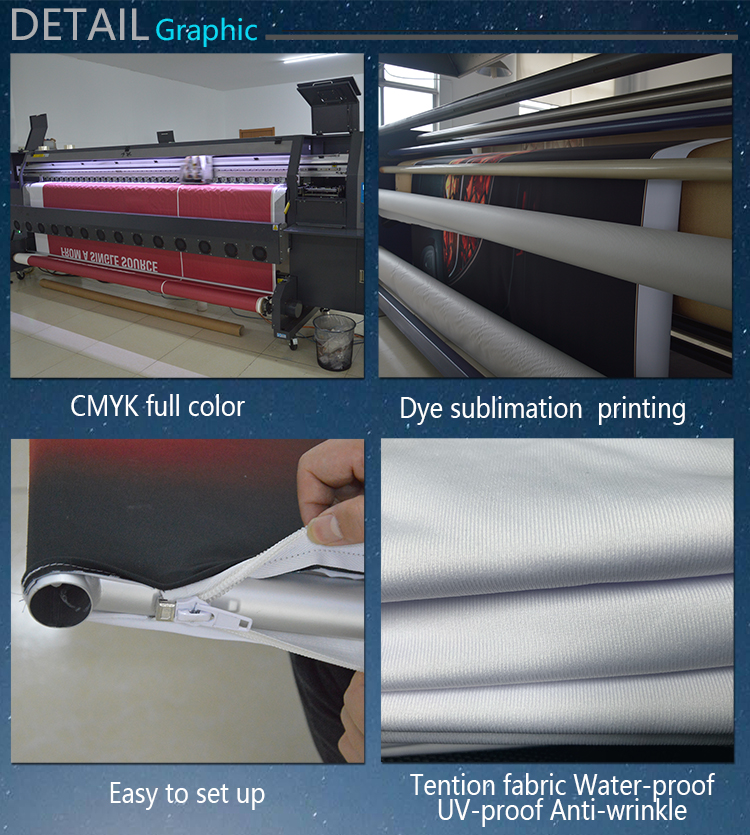 Custom full color straight tension fabric digital green screen fabric backdrop background for photography