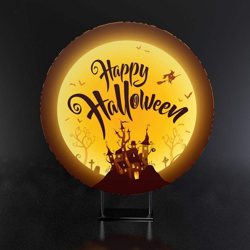 New design Portable Fabric Aluminum Circle Frame Round Display Event Background For Halloween Theme Round Backdrop