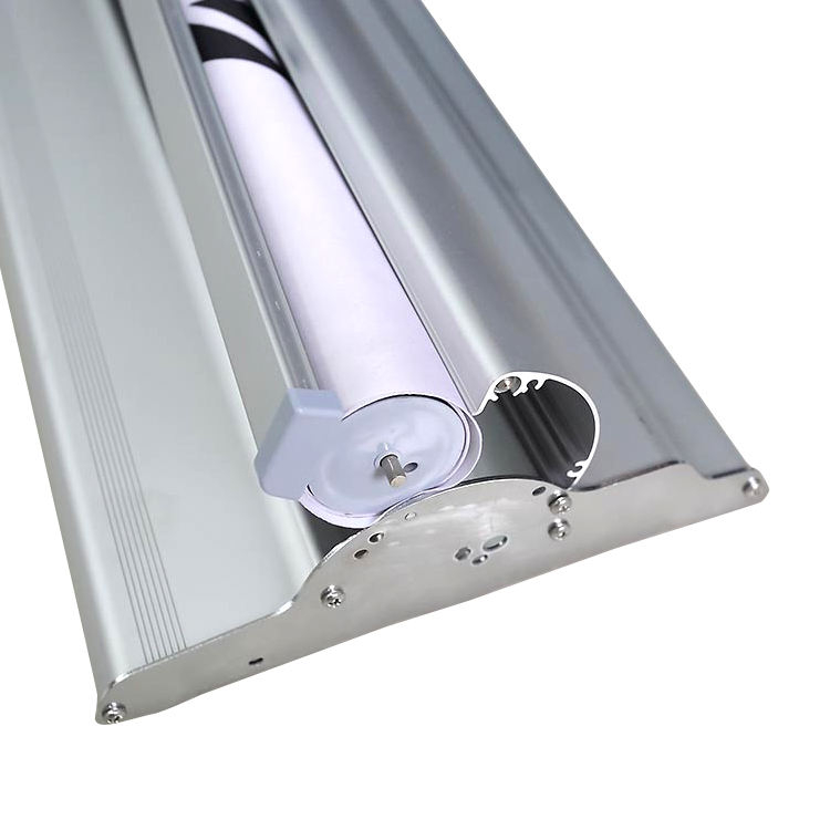 Aluminium silver roll up stand banner, high quality roll banner, portable display frame