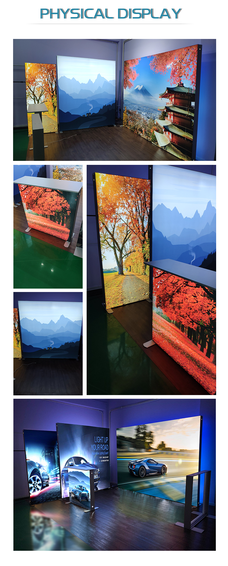 New design portable seg fabric led backlit light box display