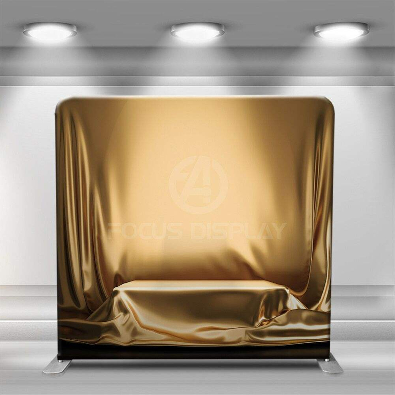 7.6 ft Luxury gold curtain fabric display stand photography background portable photo booth backdrop