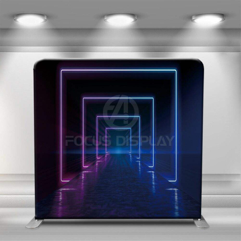 Chic neon light stage background disco party photography banner photo booth studio backdrop
