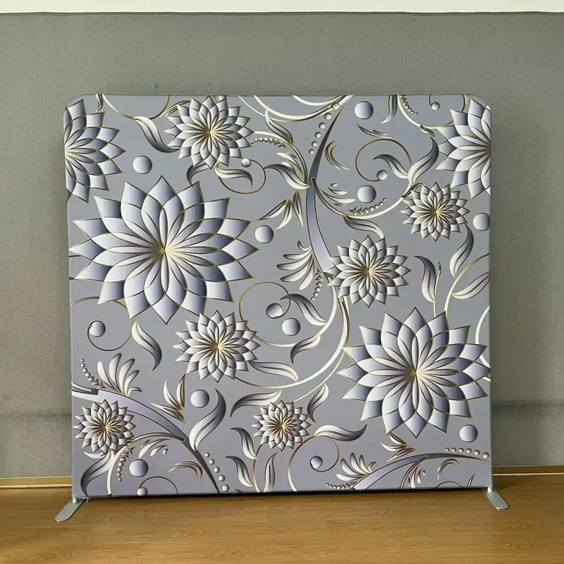 customized tension fabric trade show wall banner straight tension fabric ez tube frame display backdrop