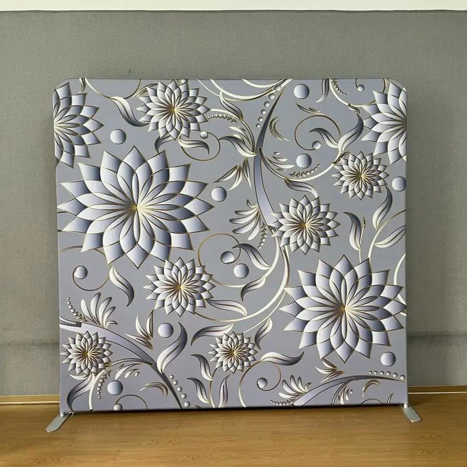 customized tension fabric trade show wall banner straight tension fabric ez tube frame display backdrop