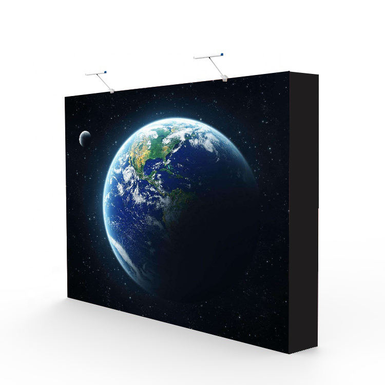 Portable customized aluminum frame trade show seg silicone edge graphic pop up display for trade show backdrop